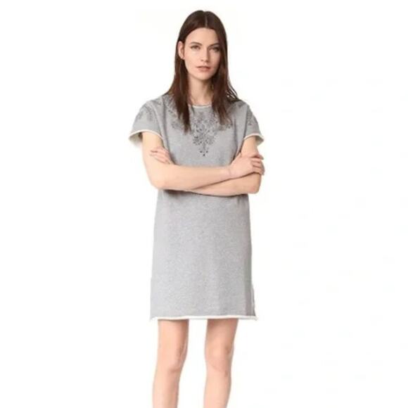 Rag & Bone/Jean Eyelet Grey Sweatshirt Dress - Picture 1 of 5